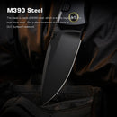 Remette RT-Steed RTWS-BC blade detail – black DLC M390 drop point