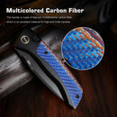 Remette RT-Steed RTWS-BC titanium and blue twill carbon fiber handle scales