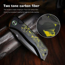 Remette RT-Steed RTWS-BH titanium and yellow camo carbon fiber handle scales