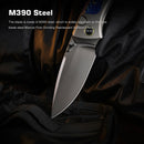 Remette RT-Steed RTWS-TC blade detail – pearlescent M390 drop point