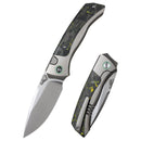 Remette RT-Steed RTWS-TY front view – 3.07″ pearlescent M390 drop point folding knife