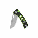 QSP Knife Unicorn 3.25" Sandvik 14C28N Black, Green  Neon G10 QS156C1