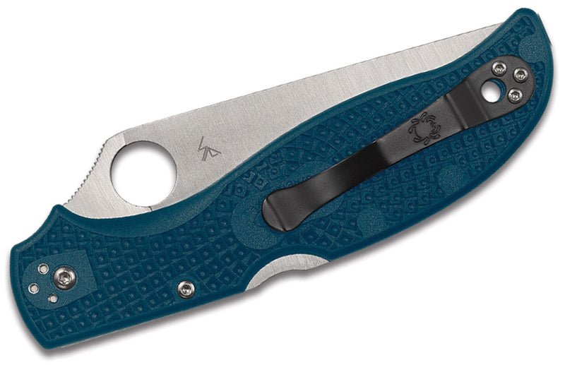 Spyderco Stretch 2 XL Lightweight – 3.99" Satin K390 PlainEdge Blade, Blue FRN Handles – C258FPK390