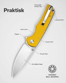 We Knife Co Ltd Praktisk 3.59" 9Cr18MoV Coarse G10 Yellow S24019-2