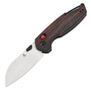 Tenable Model 6 T1022V8 – 3.1" Stonewashed 14C28N Sheepsfoot Blade, Red & Black G-mascus Handle, Crossbar Lock – Designed by Nick Swan