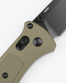 Benchmade Bailout 537BK-06 AXIS Lock 3.38" Black Cerakote CPM-S30V Tanto Ranger Green Grivory Handles