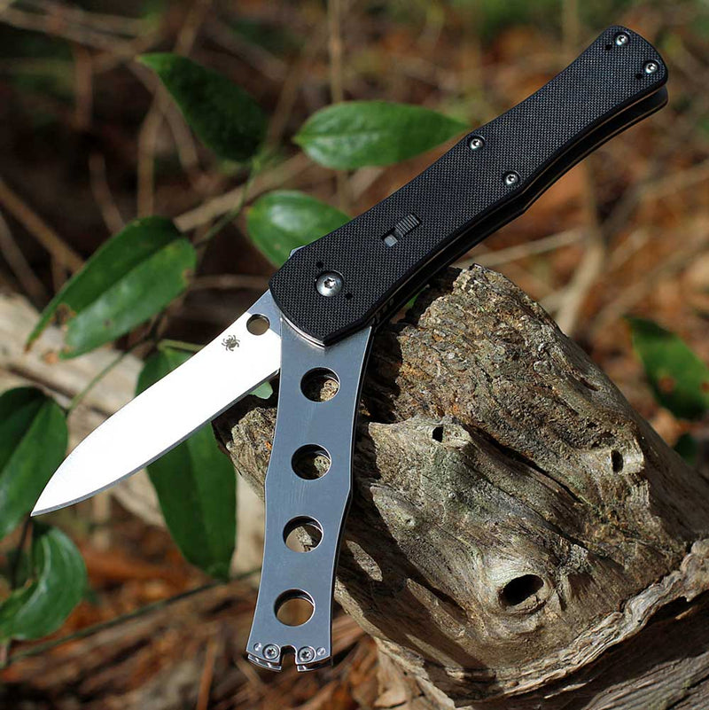 Spyderco JaniSong – 3.28" Satin CPM-S30V Spear Point Blade, Black G-10 Handles – C191GP