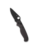 Spyderco ButtonUp C275CFPBK – 3.27" Black 8Cr13MoV PlainEdge Blade, Carbon Fiber/G-10 Button Lock Knife
