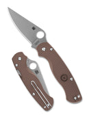 Spyderco C81PBN15V2 Paramilitary 2 Lightweight – 3.47" CPM 15V PlainEdge Brown FRN