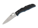 Spyderco Endura® 4 Lightweight Thin Blue Line – 3.80" VG-10 Partially Serrated Blade, Black FRN Handle with Blue Liners – C10FPSBKBL