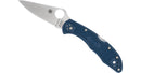Spyderco Delica 4 Lightweight Folding Knife – 2.9" CPM-SPY27 Satin Plain Blade, Cobalt Blue FRN Handle – C11PCBL