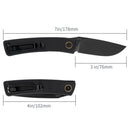 2.95" 14C28N Drop Point Liner Lock Knife – SRM Air Black Stonewash G10 EDC (105M-GB)