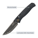 SRM Medal 255L-MB2 Folding Knife – 3.2" Laminated 140Cr Drop Point, Micarta Handle, Ambi Lock