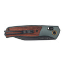 SRM Medal 259L-AG Folding Knife – 3.18" 14C28N Reverse Tanto, Green Aluminum & Rosewood, Ambi Lock