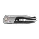 SRM Medal 259L-AK Folding Knife – 3.18" 14C28N Reverse Tanto, Gray Aluminum Handle, Ambi Lock