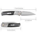 SRM Medal 259L-AK Folding Knife – 3.18" 14C28N Reverse Tanto, Gray Aluminum Handle, Ambi Lock