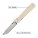 3.27" 14C28N Drop Point Frame Lock Knife – SRM Palfrey Bead Blast G10 EDC (135L-GT)