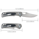 SRM Retriever 9203-AK Folding Knife – 3.54" Laminated 140Cr Clip Point, Aluminum & G10 Handle, Crossbar Lock