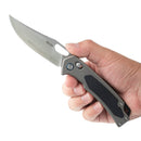 SRM Retriever 9203-AK Folding Knife – 3.54" Laminated 140Cr Clip Point, Aluminum & G10 Handle, Crossbar Lock