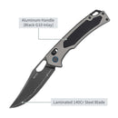 SRM Retriever 9203-AK2 – 3.54" Laminated 140Cr Clip Point Crossbar Lock Knife with Aluminum Handle
