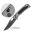 SRM Retriever 9203-AK2 – 3.54" Laminated 140Cr Clip Point Crossbar Lock Knife with Aluminum Handle