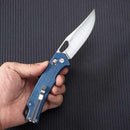 SRM Retriever 9203-ME Folding Knife – 3.54" 10Cr15CoMoV Clip Point, Micarta Handle