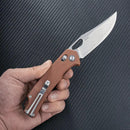 SRM Retriever 9203-MN2 Folding Knife – 3.54" Laminated 140Cr Clip Point, Micarta Handle