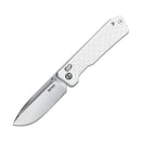 SRM Rubik 7228B-GT Folding Knife – 3.43" 14C28N Drop Point Blade, White G10 Handle