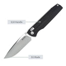 SRM Terrier 258L-GB Folding Knife – 3.65" D2 Drop Point, Brushed Blade, G10 Handle, Crossbar Lock