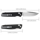 SRM Terrier 258L-GB Folding Knife – 3.65" D2 Drop Point, Brushed Blade, G10 Handle, Crossbar Lock
