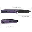 SRM Terrier 258L-GN Folding Knife – 3.65" D2 Drop Point, Matte Black Blade, Green G10 Handle, Crossbar Lock