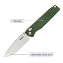 SRM Terrier 3.65" Laminated 140Cr Crossbar Lock Folding Knife – Micarta Handle (258L-MG2)