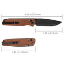 SRM Terrier 3.65" Laminated 140Cr Crossbar Lock Folding Knife – Micarta Handle (258L-MN2)