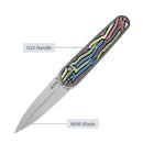 SRM Twin 2.99" N690 Dagger Crossbar Lock Folding Knife – Rainbow G10 Handle (251MB-GX)