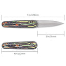 SRM Twin 2.99" N690 Dagger Crossbar Lock Folding Knife – Rainbow G10 Handle (251MB-GX)