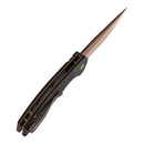 Kansept Accipiter T1007F6 blade detail – rose gold 14C28N drop point