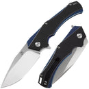Kansept Hellx T1008A1 front view – 3.60" Stonewashed D2 drop point folding knife