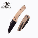 Kansept Main Street T1015A7 front view – 3.36" Black TiCn & Stonewashed 154CM Wharncliffe folding knife