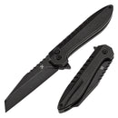 Kansept Kosame T1093F5 front view – 3.37" blackwash 154CM Wharncliffe folding knife