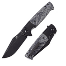Kansept Shikari SBL T2027B1 front view – 3.35" black stonewashed CPM S35VN clip point folding knife