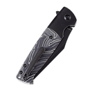 Kansept Shikari SBL T2027B1 titanium handle with black and white G-Mascus inlays