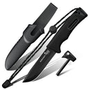 HX Outdoors Survival Master 4 TD-21E front view – 3.74" black titanium coated 5Cr15MoV fixed blade