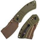 Kansept Korvid V TE2030V2 front view – 2.91" rose gold coated D2 cleaver folding knife