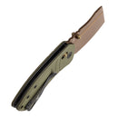 Kansept Korvid V TE2030V2 olive green diamond pattern G10 handle scales