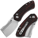 Kansept Korvid V TE2030V6 front view – 2.91" stonewashed D2 cleaver folding knife