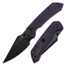 Tenable Fenrir T1034F10 – 3.45" 14C28N Harpoon Button Lock Knife with Purple G10 Handle
