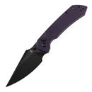 Tenable Fenrir T1034F10 – 3.45" 14C28N Harpoon Button Lock Knife with Purple G10 Handle