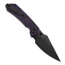 Tenable Fenrir T1034F10 – 3.45" 14C28N Harpoon Button Lock Knife with Purple G10 Handle