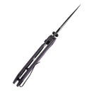 Tenable Fenrir T1034F10 – 3.45" 14C28N Harpoon Button Lock Knife with Purple G10 Handle