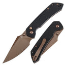Tenable Fenrir T1034F2 – 3.45" 14C28N Harpoon Button Lock Knife with Black G10 Handle